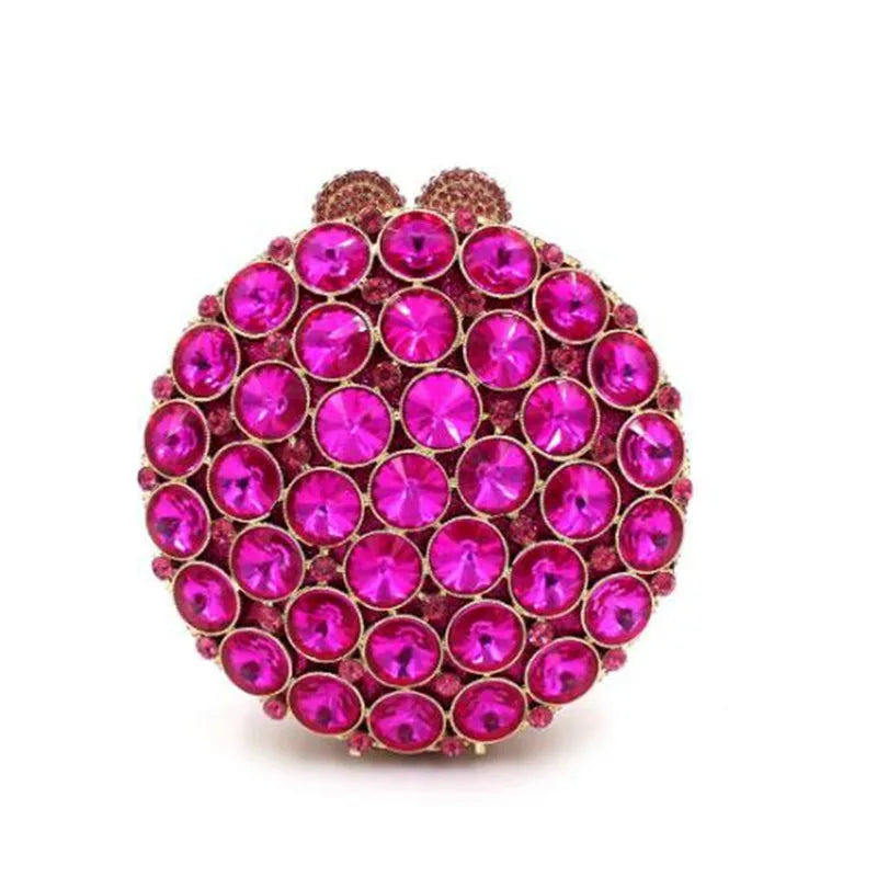 Women Color Gem Crystal Clutch Bags Stone Evening Purse Wedding Bridal Rhines tones Purse Handbags