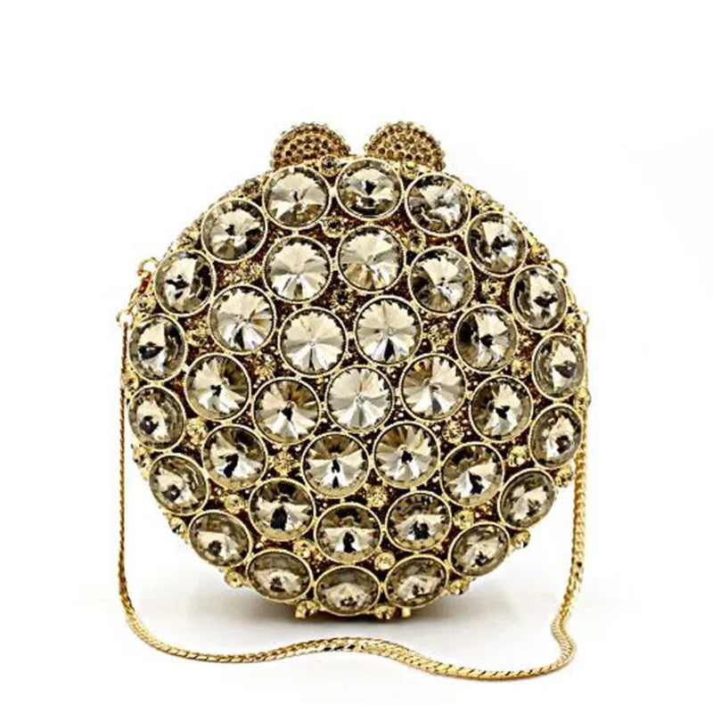 Women Color Gem Crystal Clutch Bags Stone Evening Purse Wedding Bridal Rhines tones Purse Handbags