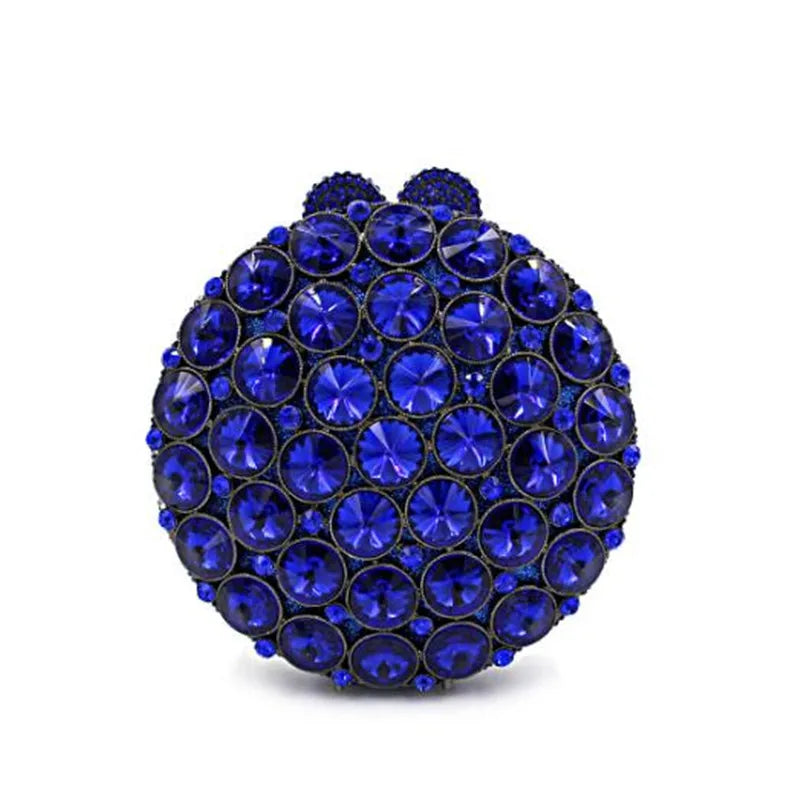 Women Color Gem Crystal Clutch Bags Stone Evening Purse Wedding Bridal Rhines tones Purse Handbags