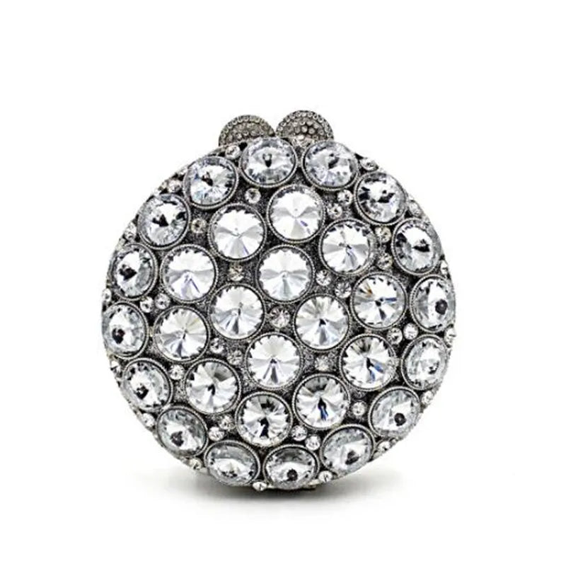 Women Color Gem Crystal Clutch Bags Stone Evening Purse Wedding Bridal Rhines tones Purse Handbags