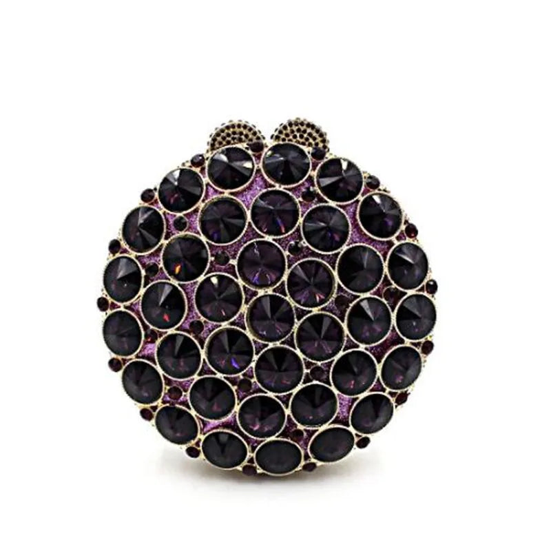 Women Color Gem Crystal Clutch Bags Stone Evening Purse Wedding Bridal Rhines tones Purse Handbags