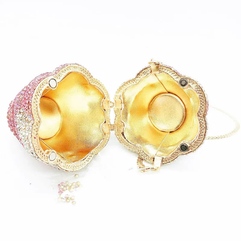 Women Color Ice cream Crystal Clutch Bags Stone Evening Purse Wedding Bridal Rhinestones Purse Handbags Party Dinner Gift Bag