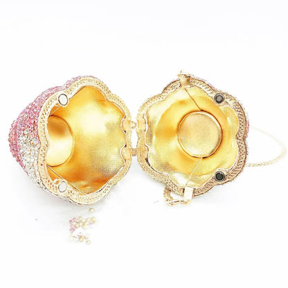 Women Color Ice cream Crystal Clutch Bags Stone Evening Purse Wedding Bridal Rhinestones Purse Handbags Party Dinner Gift Bag