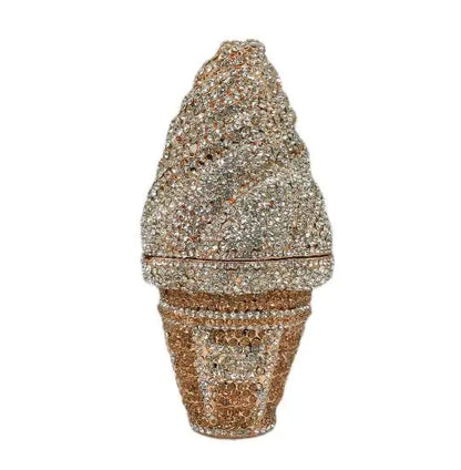 Women Color Ice cream Crystal Clutch Bags Stone Evening Purse Wedding Bridal Rhinestones Purse Handbags Party Dinner Gift Bag