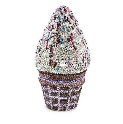 Women Color Ice cream Crystal Clutch Bags Stone Evening Purse Wedding Bridal Rhinestones Purse Handbags Party Dinner Gift Bag