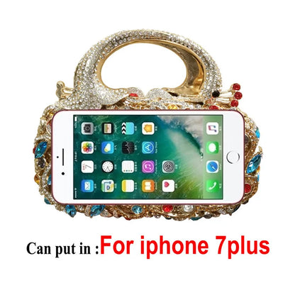 Women Color phoenix Crystal Clutch Bags Stone Evening Purse Wedding Bridal Rhinestones Purse And Handbags Party Dinner Gift Bag