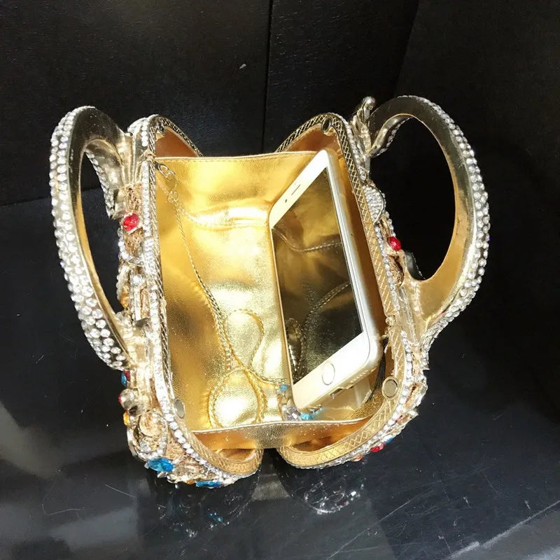 Women Color phoenix Crystal Clutch Bags Stone Evening Purse Wedding Bridal Rhinestones Purse And Handbags Party Dinner Gift Bag