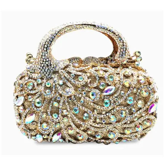 Women Color phoenix Crystal Clutch Bags Stone Evening Purse Wedding Bridal Rhinestones Purse And Handbags Party Dinner Gift Bag
