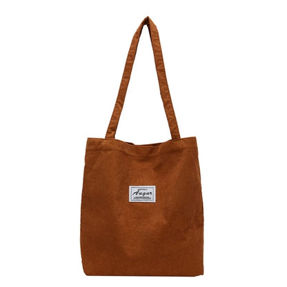 Women Corduroy Shoulder Shopping Bags Reusable Casual Outdoor Party Tote Handbag