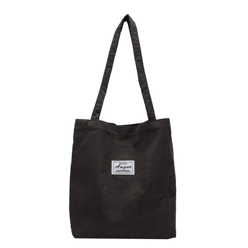 Women Corduroy Shoulder Shopping Bags Reusable Casual Outdoor Party Tote Handbag