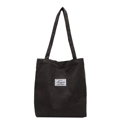 Women Corduroy Shoulder Shopping Bags Reusable Casual Outdoor Party Tote Handbag