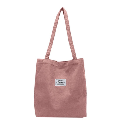 Women Corduroy Shoulder Shopping Bags Reusable Casual Outdoor Party Tote Handbag