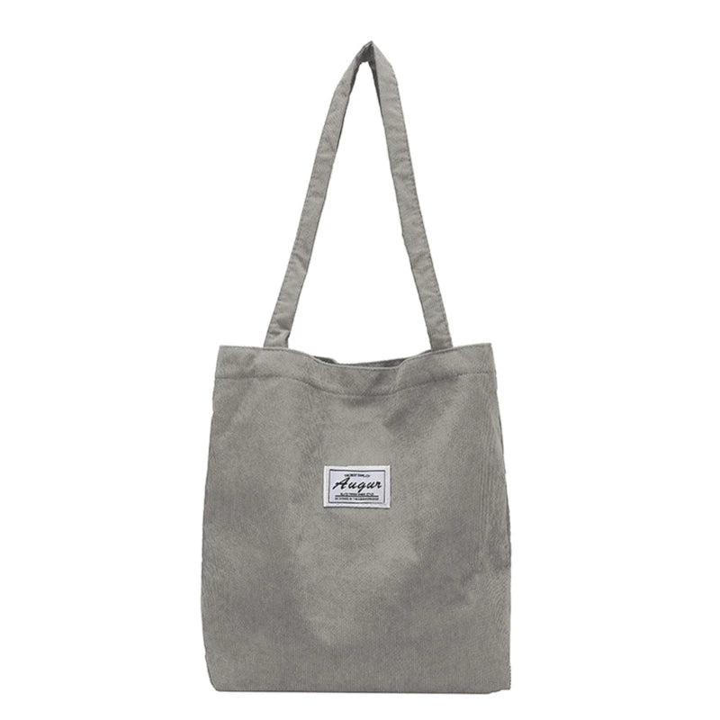 Women Corduroy Shoulder Shopping Bags Reusable Casual Outdoor Party Tote Handbag