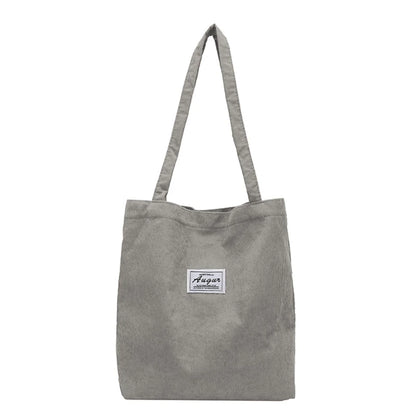 Women Corduroy Shoulder Shopping Bags Reusable Casual Outdoor Party Tote Handbag