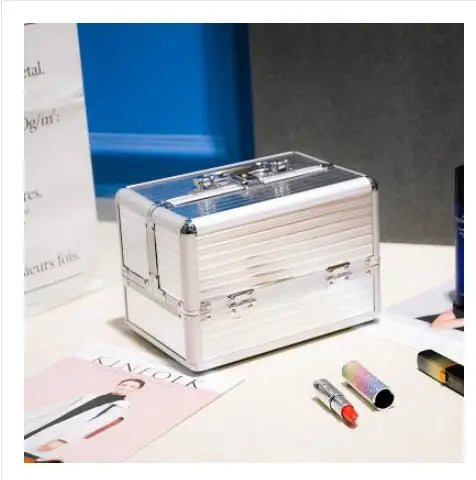 Women Cosmetic Box Makeup Suitcase Beauty Salon Case Tattoos Nail Cosmetic Organizer Cosmetic Bag Makeup Case Travel Multilayer