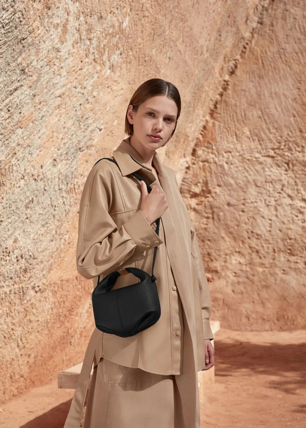 Women Cowhide Crossbody Bag Solid Color Shoulder Bags All-Match Ladies Gold Buckle Handbags