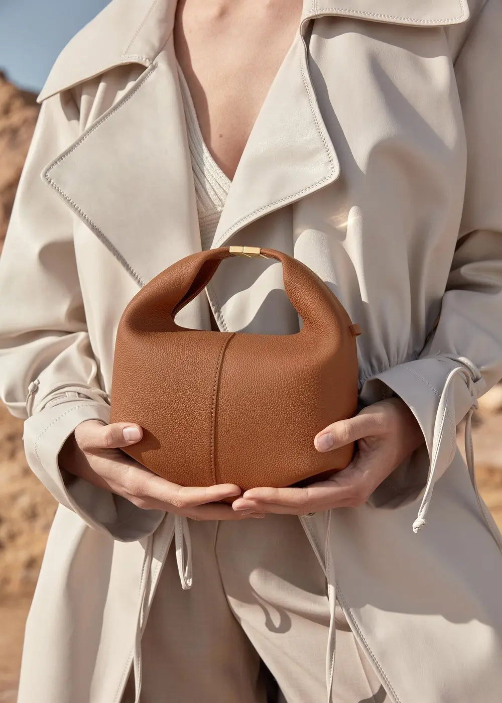 Women Cowhide Crossbody Bag Solid Color Shoulder Bags All-Match Ladies Gold Buckle Handbags