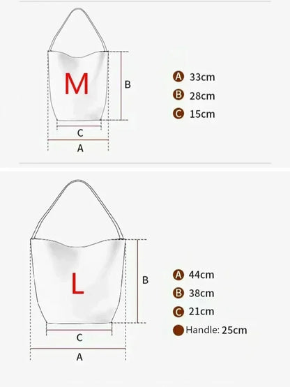 Women Cowhide Shoulder Bag Female Handbag Row Bucket Bag Classic Lcu Lychee Patterned Tote Bags Solid Color Single Shoulder Bags
