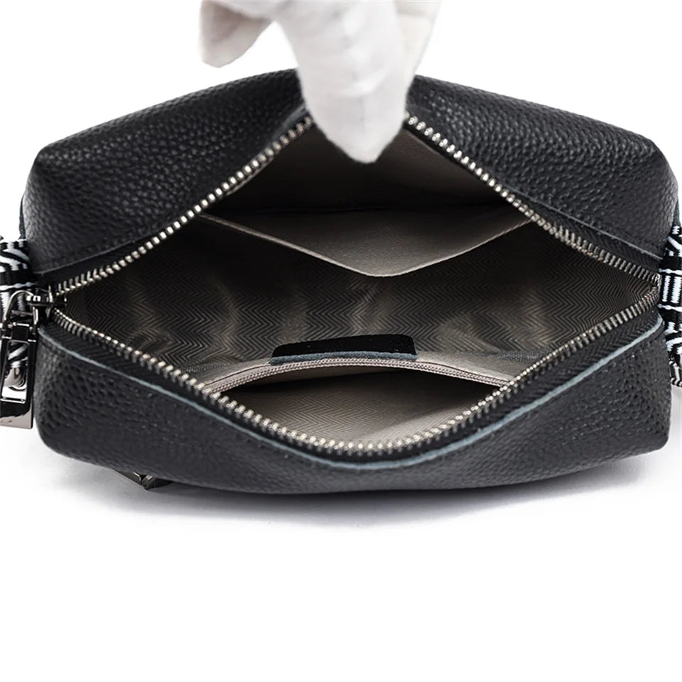 Women Cowhide Shoulder Bag Travel Luxury Tote Handbag Messenger Bag Female Satchel Pack Crossbody Phone Purse