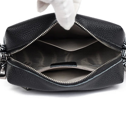 Women Cowhide Shoulder Bag Travel Luxury Tote Handbag Messenger Bag Female Satchel Pack Crossbody Phone Purse