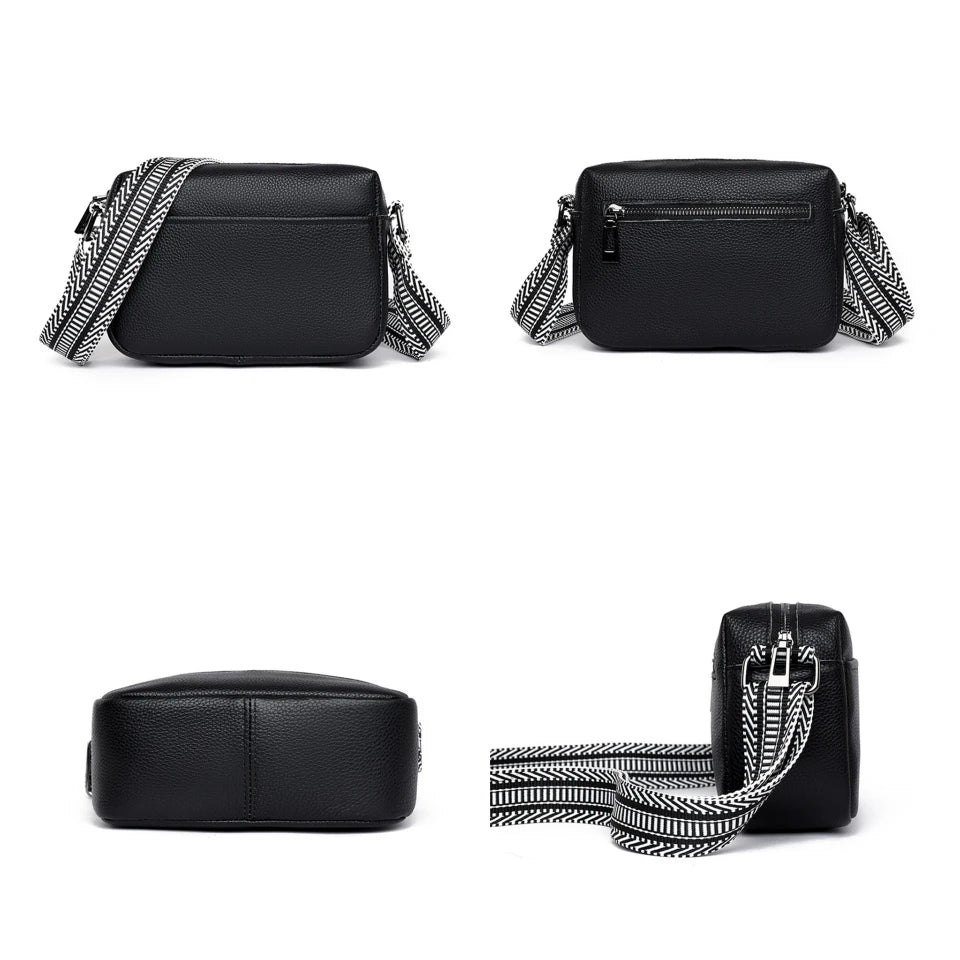 Women Cowhide Shoulder Bag Travel Luxury Tote Handbag Messenger Bag Female Satchel Pack Crossbody Phone Purse