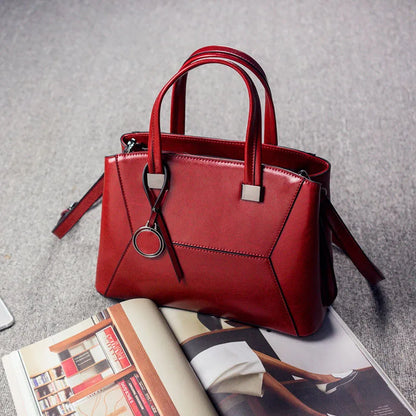 Women Cross body Shoulder Top Handle Bag Handbag Genuine Leather Fashion Female Oil Wax Cowhide Tote Messenger Shoulder Bags
