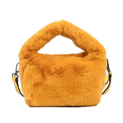 Women Crossbody Bag Shoulder Bag Brand Designer  PU Plush Luxury Bucket Crossbody Shopper Bag Handbag