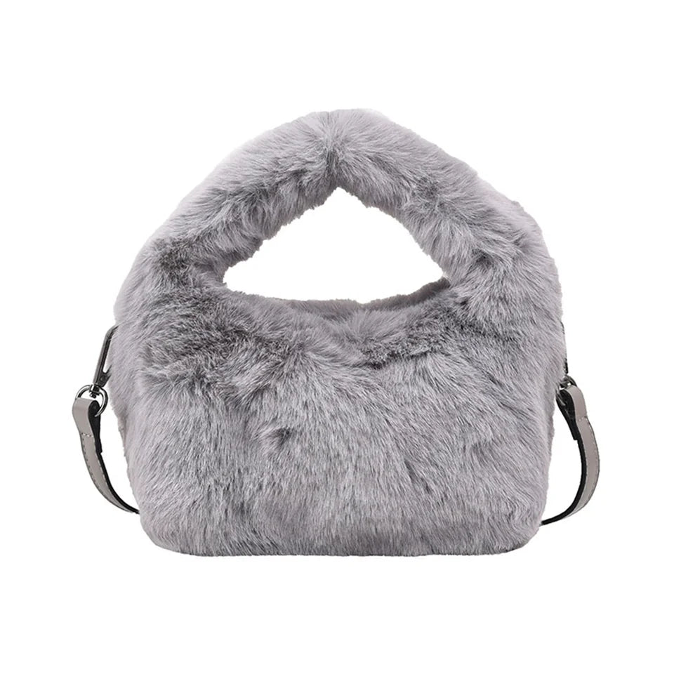 Women Crossbody Bag Shoulder Bag Brand Designer  PU Plush Luxury Bucket Crossbody Shopper Bag Handbag