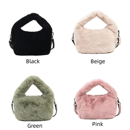 Women Crossbody Bag Shoulder Bag Brand Designer  PU Plush Luxury Bucket Crossbody Shopper Bag Handbag