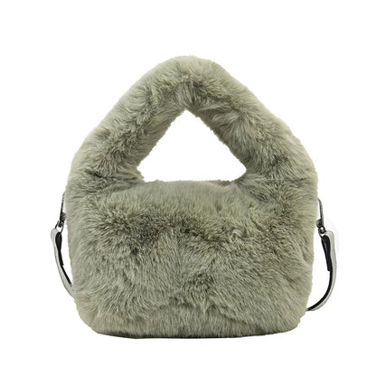 Women Crossbody Bag Shoulder Bag Brand Designer  PU Plush Luxury Bucket Crossbody Shopper Bag Handbag