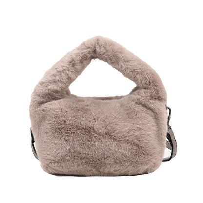 Women Crossbody Bag Shoulder Bag Brand Designer  PU Plush Luxury Bucket Crossbody Shopper Bag Handbag