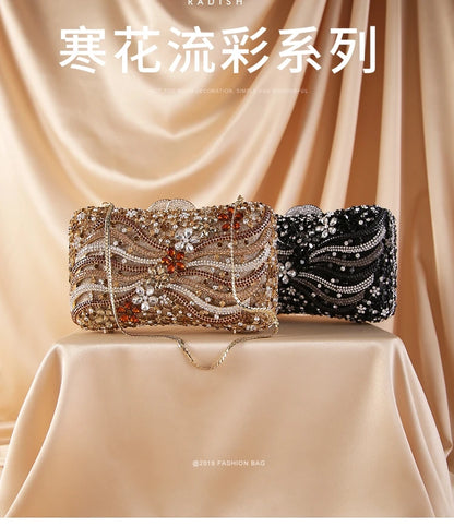 Women Crystal Minaudiere Clutch bags Evening Bag Diamond Wedding Party Handbag Purse Gold Silver crossbody bags shoulder bag