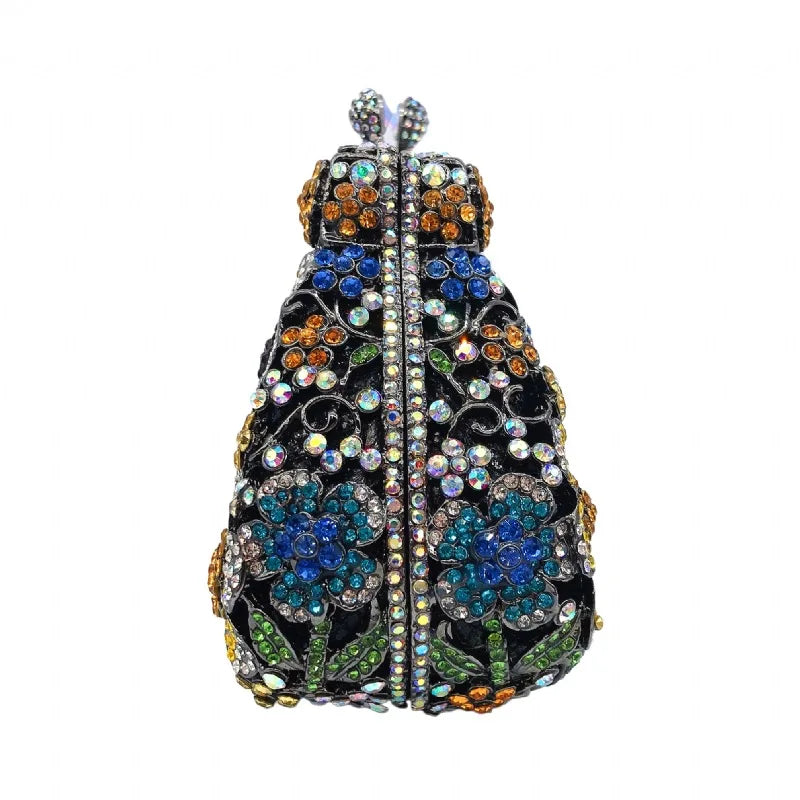 Women Crystal messenger Bags Evening bag Purse Metal Hardcase Bridal Diamond Handbags Wedding Party Minaudiere Handbag Clutch