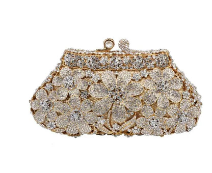 Women Crystal messenger Bags Evening bag Purse Metal Hardcase Bridal Diamond Handbags Wedding Party Minaudiere Handbag Clutch