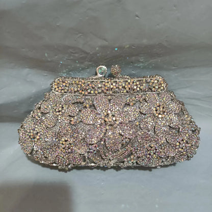 Women Crystal messenger Bags Evening bag Purse Metal Hardcase Bridal Diamond Handbags Wedding Party Minaudiere Handbag Clutch