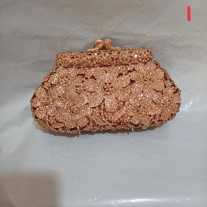 Women Crystal messenger Bags Evening bag Purse Metal Hardcase Bridal Diamond Handbags Wedding Party Minaudiere Handbag Clutch