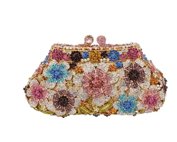 Women Crystal messenger Bags Evening bag Purse Metal Hardcase Bridal Diamond Handbags Wedding Party Minaudiere Handbag Clutch