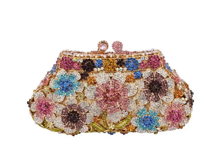 Women Crystal messenger Bags Evening bag Purse Metal Hardcase Bridal Diamond Handbags Wedding Party Minaudiere Handbag Clutch