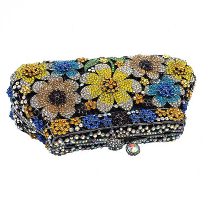 Women Crystal messenger Bags Evening bag Purse Metal Hardcase Bridal Diamond Handbags Wedding Party Minaudiere Handbag Clutch