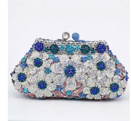 Women Crystal messenger Bags Evening bag Purse Metal Hardcase Bridal Diamond Handbags Wedding Party Minaudiere Handbag Clutch