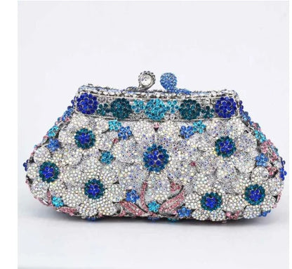 Women Crystal messenger Bags Evening bag Purse Metal Hardcase Bridal Diamond Handbags Wedding Party Minaudiere Handbag Clutch