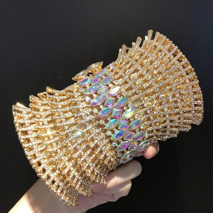 Women Diamonds Clutches Rhinestone Bag Flower Crystal Clutch Party Evening Small Purse Handbags Wedding Clutch bag Female wallet