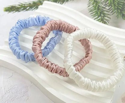 Women Elastic Hairband Hair Accessories Silk Satin Scrunchies Women Solid Color Hair Rope