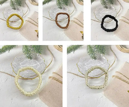 Women Elastic Hairband Hair Accessories Silk Satin Scrunchies Women Solid Color Hair Rope