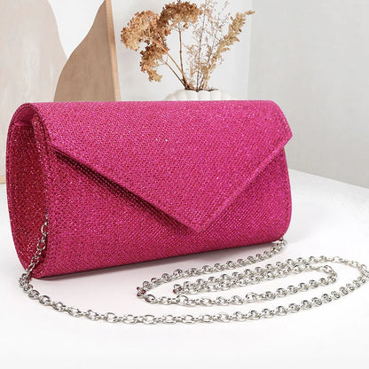 Women Envelope Evening Bag Glitter Chain Shoulder Bags Brand Luxury Silver Long Purse Female Wedding Party Clutches Mini Handbag