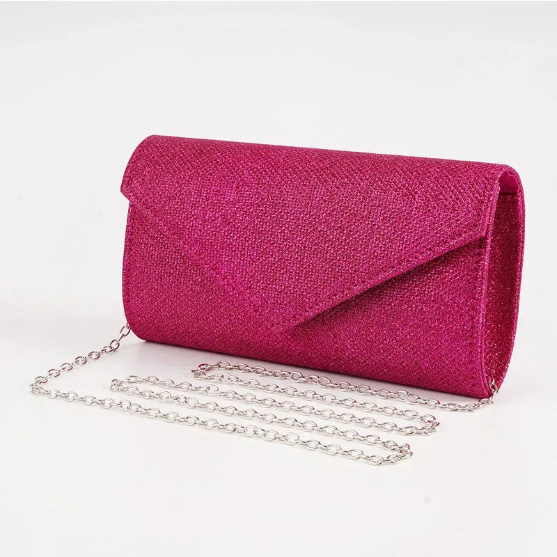 Women Envelope Evening Bag Glitter Chain Shoulder Bags Brand Luxury Silver Long Purse Female Wedding Party Clutches Mini Handbag