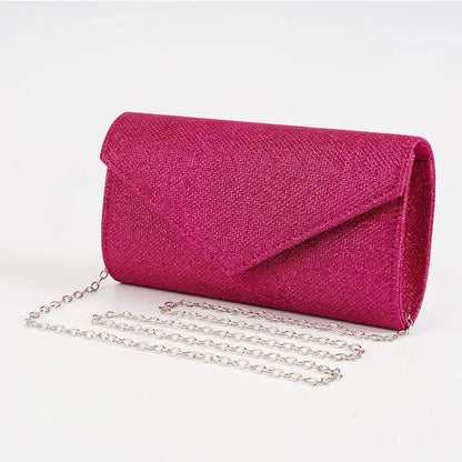 Women Envelope Evening Bag Glitter Chain Shoulder Bags Brand Luxury Silver Long Purse Female Wedding Party Clutches Mini Handbag