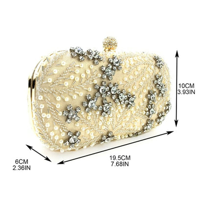 Women Evening Bag Embroidery Purse Detachable Chain Elegant Shoulder Bags Handbag Luxury Crossbody Clutch Party Purse