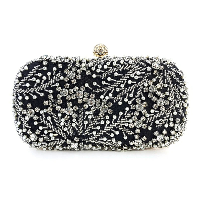 Women Evening Bag Embroidery Purse Detachable Chain Elegant Shoulder Bags Handbag Luxury Crossbody Clutch Party Purse