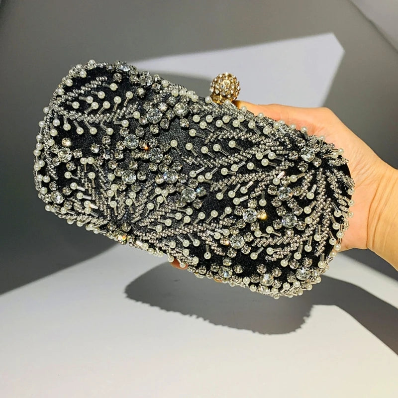 Women Evening Bag Embroidery Purse Detachable Chain Elegant Shoulder Bags Handbag Luxury Crossbody Clutch Party Purse